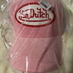 Von Dutch Pink Crushed Velvet Baseball Cap